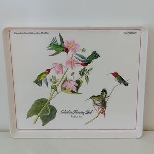 Design Imports Melamine Tray ~ Columbian Humming Bird ~ Made in Italy ~ 12"